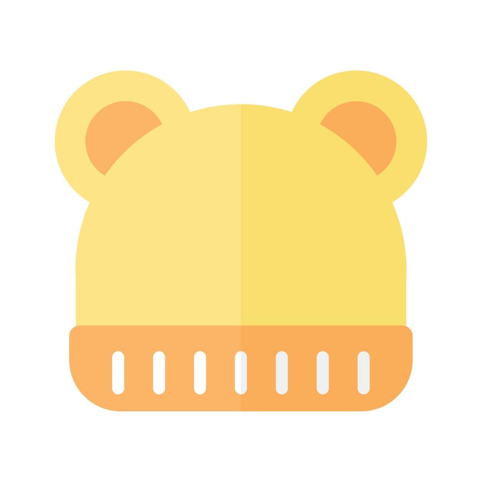 baby yellow wool hat vector