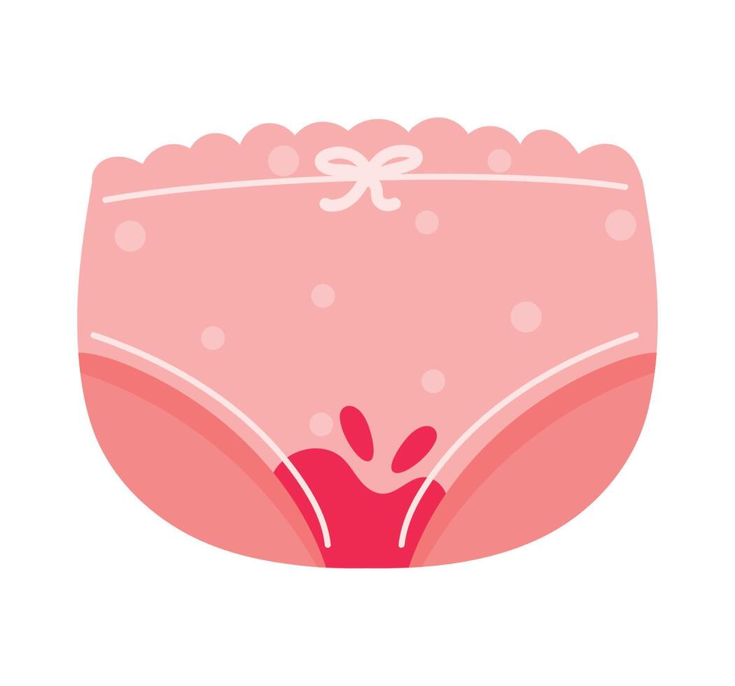 pants with menstruation stain vector