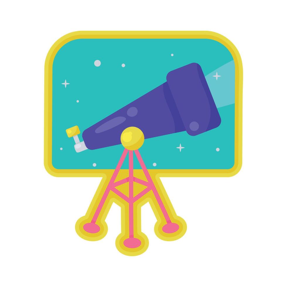 telescope space outer sticker vector