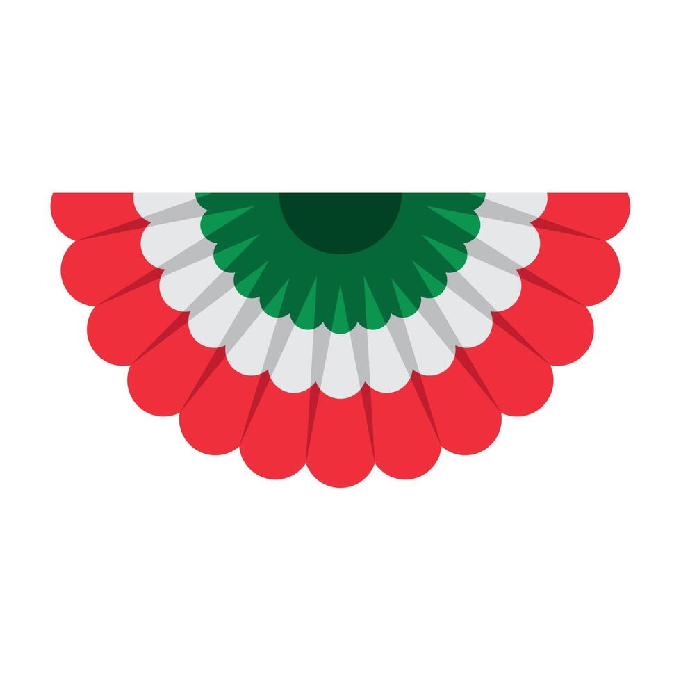 mexican flag in lace vector