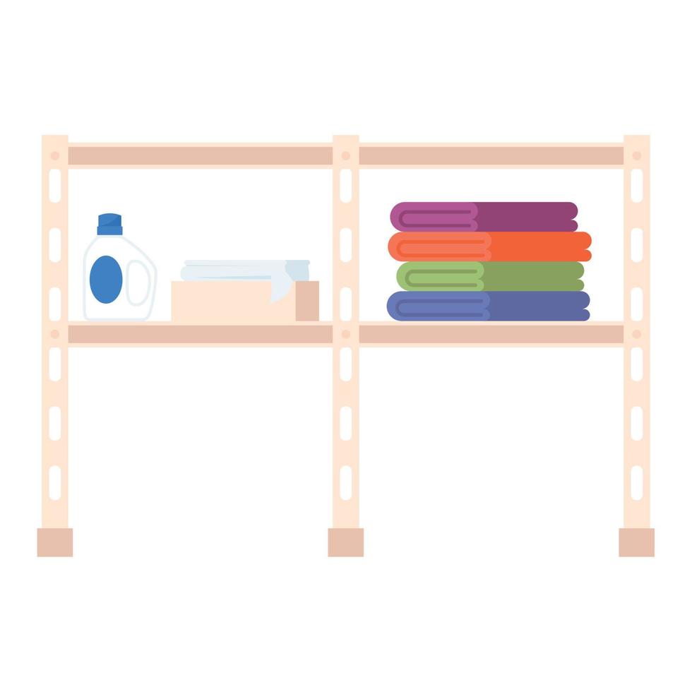 laundry shelf with clothes vector