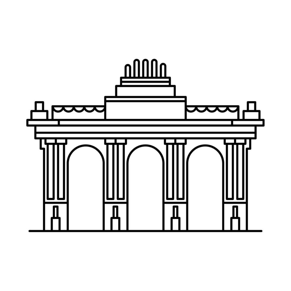 hito famoso de la puerta de brandenburgo vector