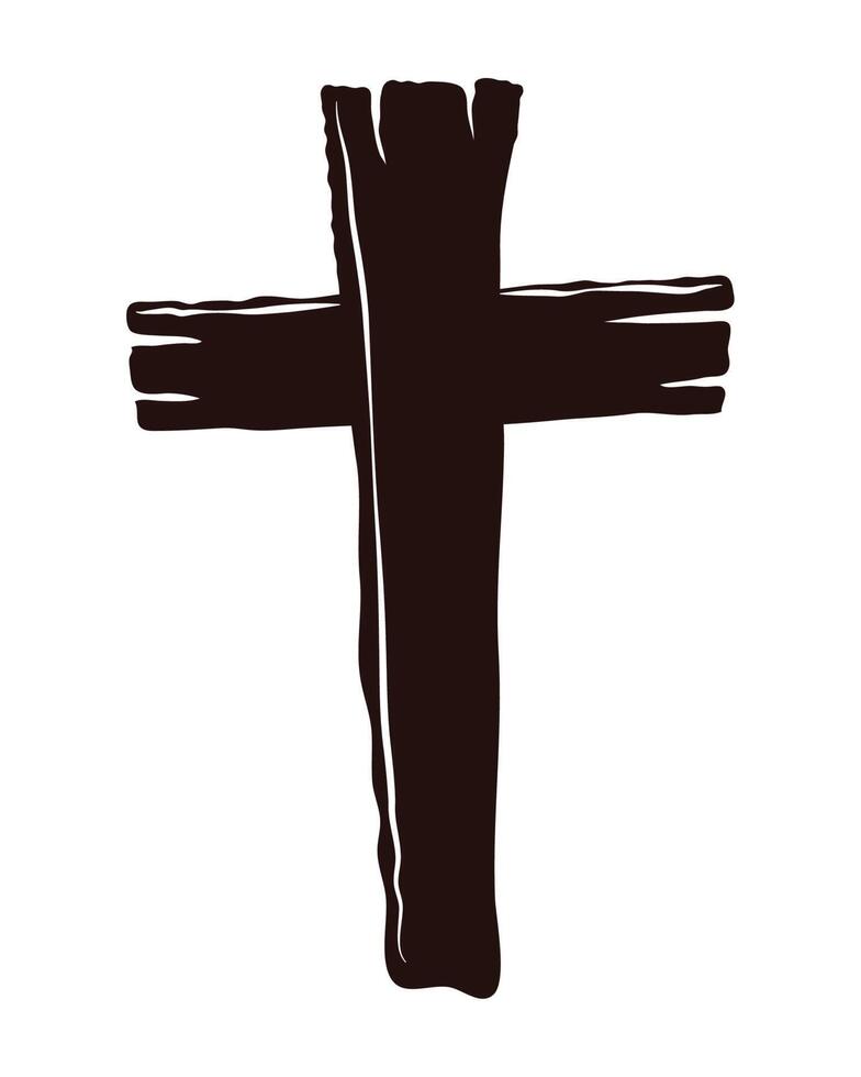 wooden halloween cross vector