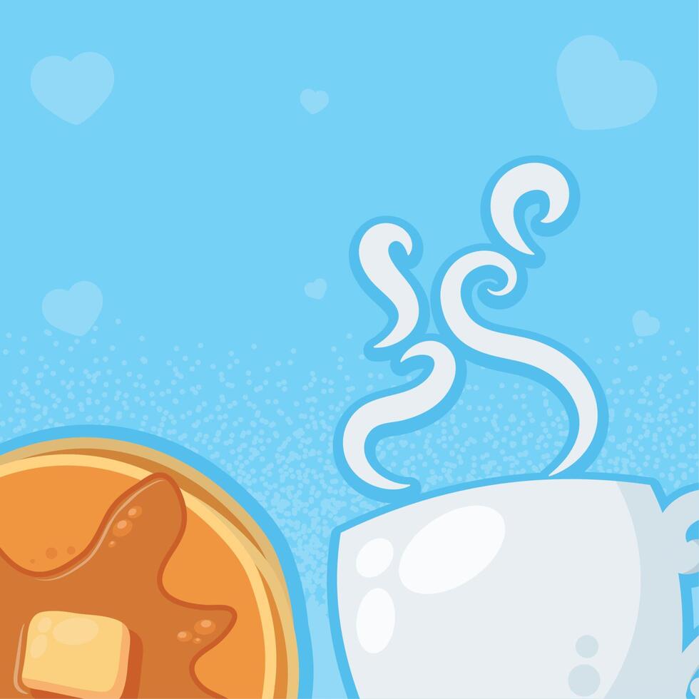 coffee and pancakes breakfast vector