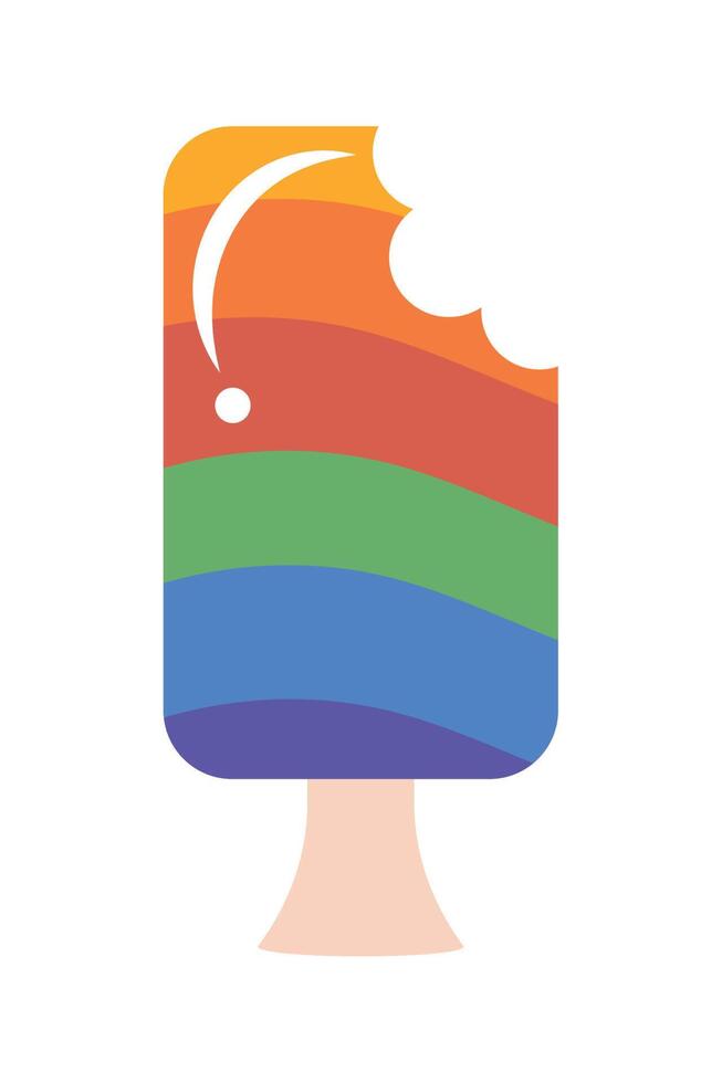 bandera lgtbi en palito de helado vector