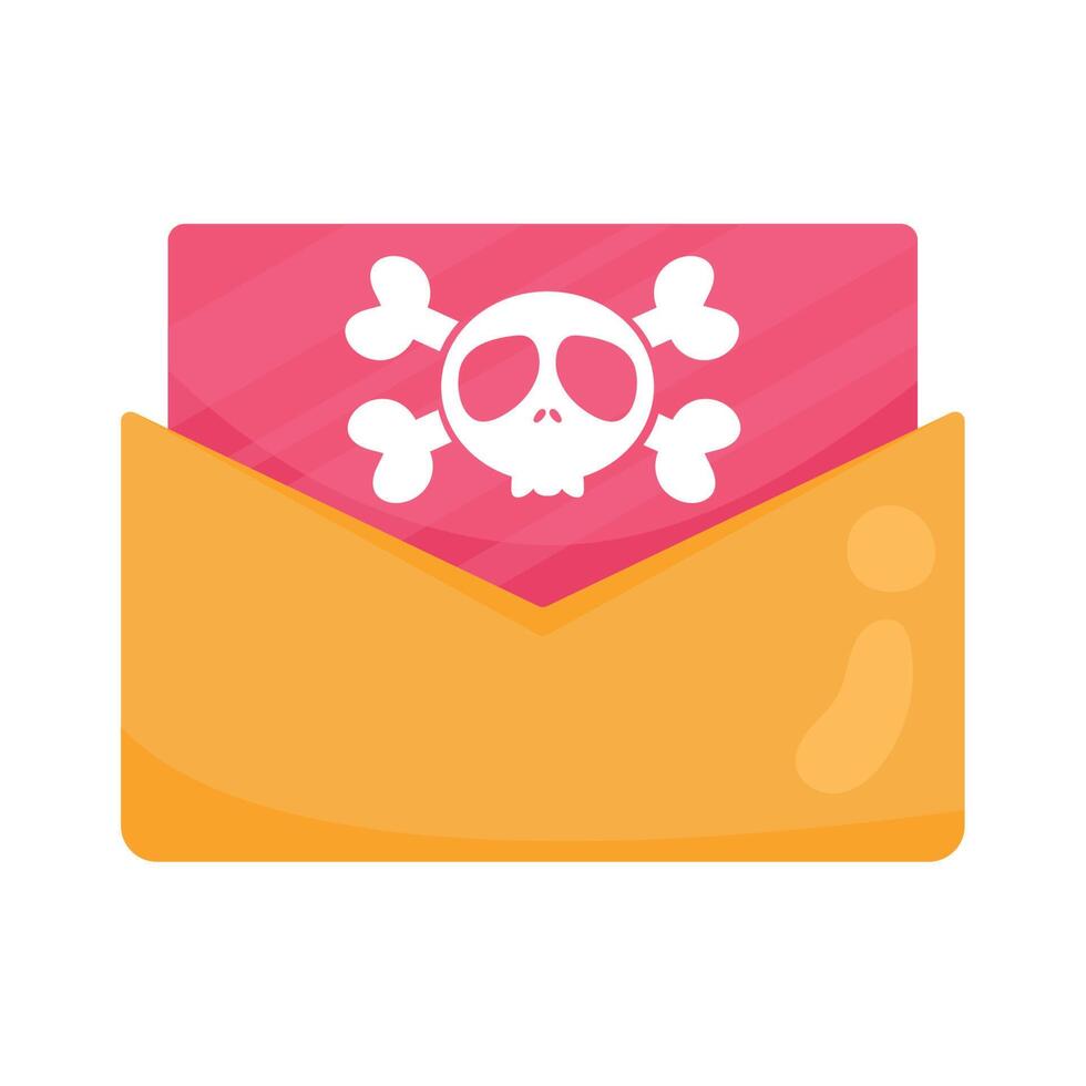 envelope email with skull vector