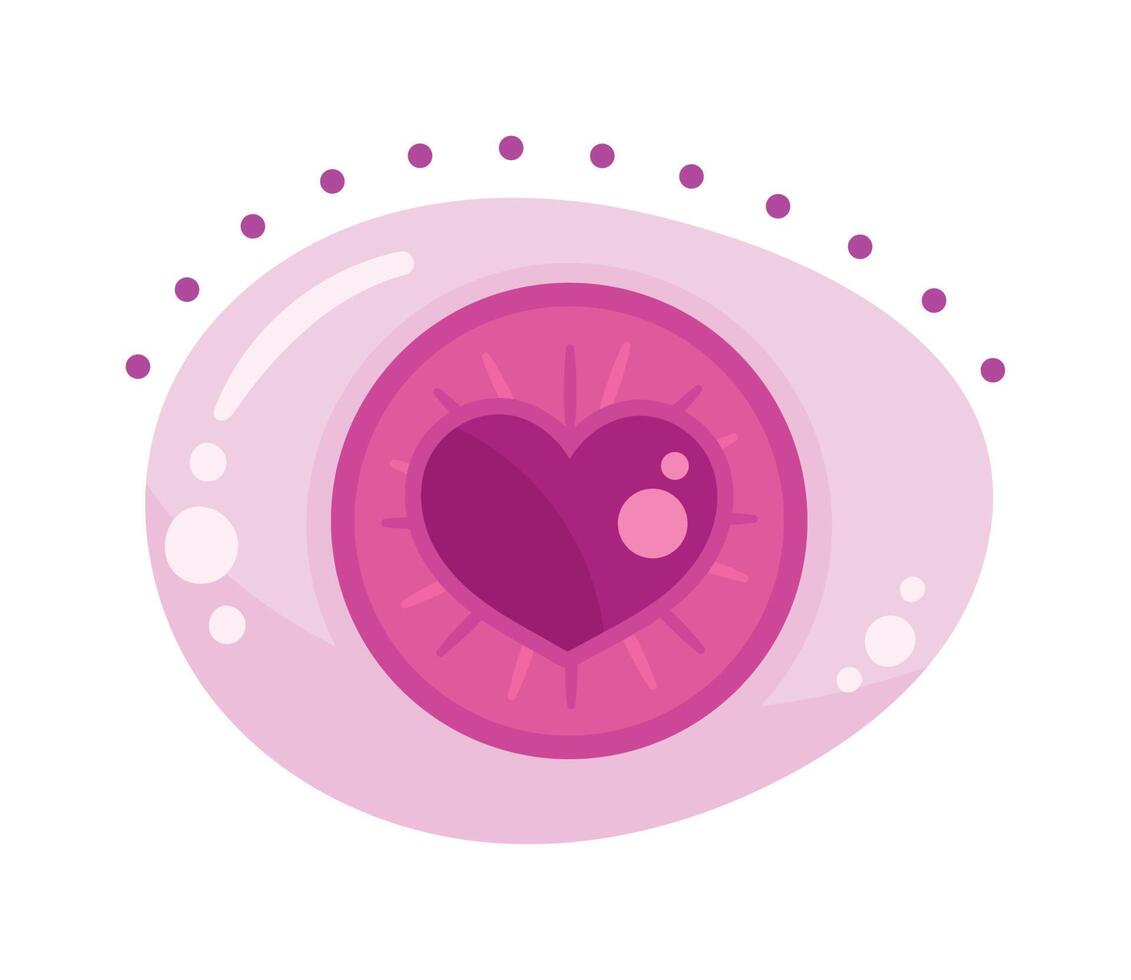 corazón ojo humano vector