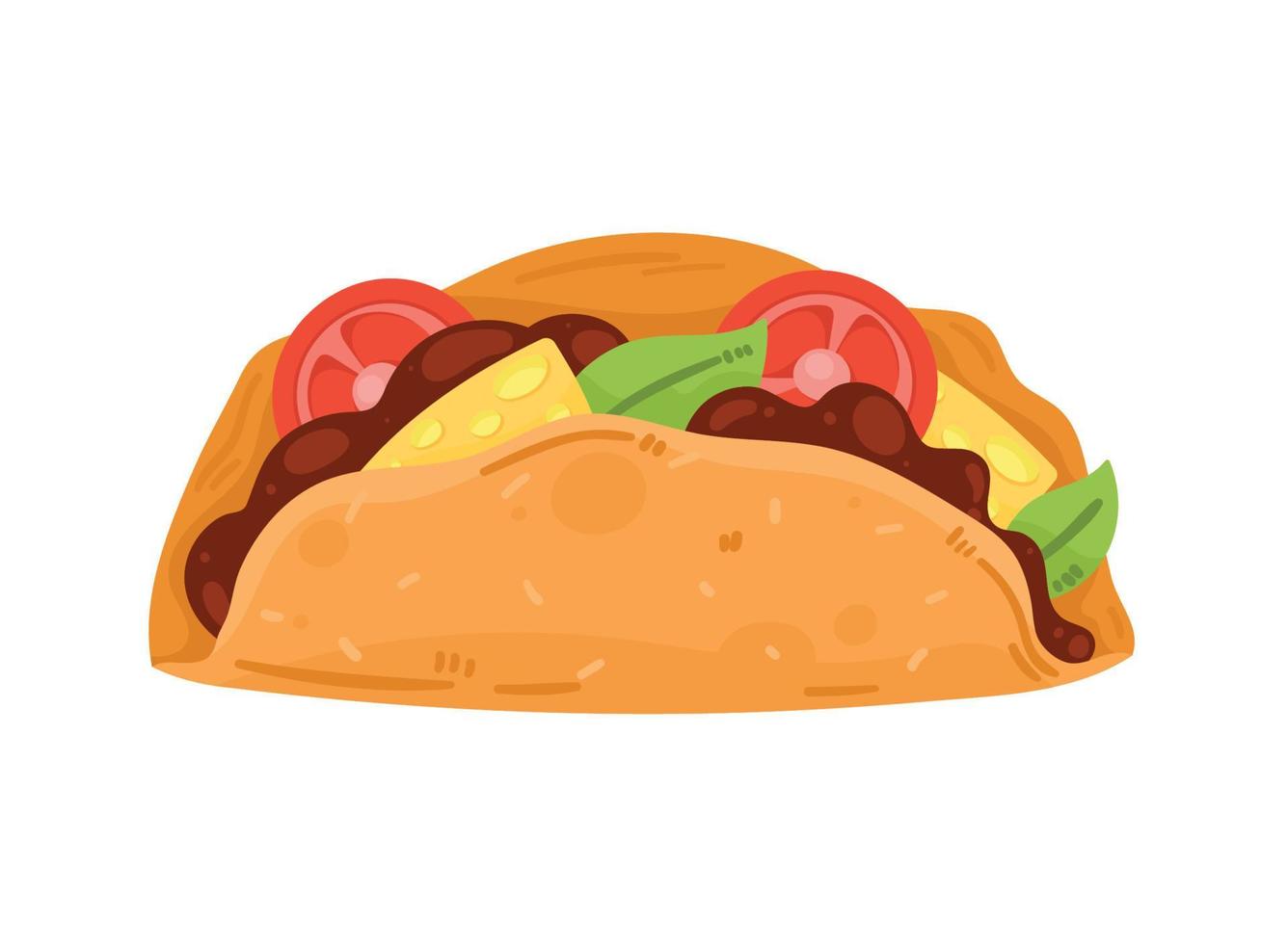 mexican taco fast food vector