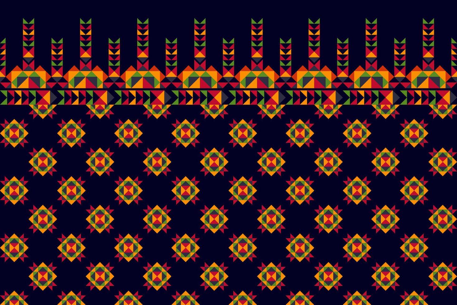 Ikat ethnic seamless pattern design. Aztec fabric carpet boho mandalas textile decor wallpaper. Tribal native motif flower traditional embroidery vector illustrated background
