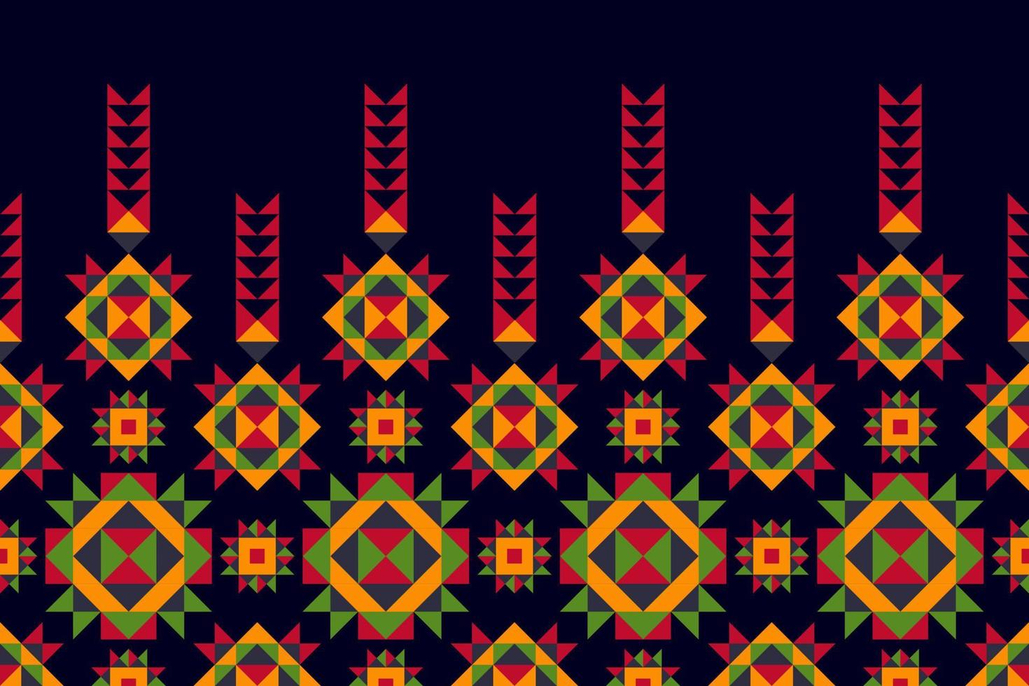 diseño de patrones sin fisuras étnicos ikat. alfombra de tela azteca boho mandalas decoración textil papel tapiz. tribal nativo motivo flor tradicional bordado vector ilustrado fondo