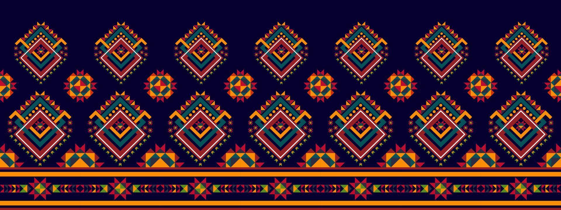 Ikat ethnic seamless pattern design. Aztec fabric carpet boho mandalas textile decor wallpaper. Tribal native motif flower traditional embroidery vector illustrated background