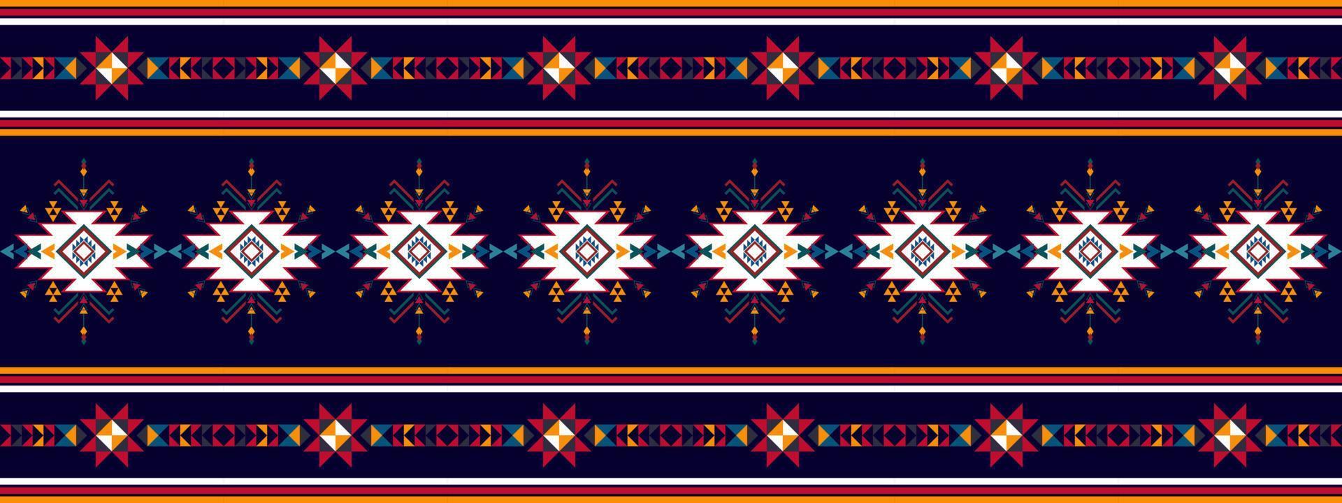 Ikat ethnic seamless pattern design. Aztec fabric carpet boho mandalas textile decor wallpaper. Tribal native motif flower traditional embroidery vector illustrated background