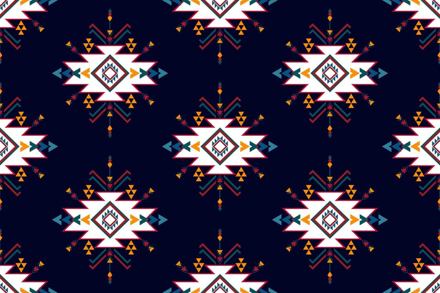 Ikat ethnic seamless pattern design. Aztec fabric carpet boho mandalas textile decor wallpaper. Tribal native motif flower traditional embroidery vector illustrated background
