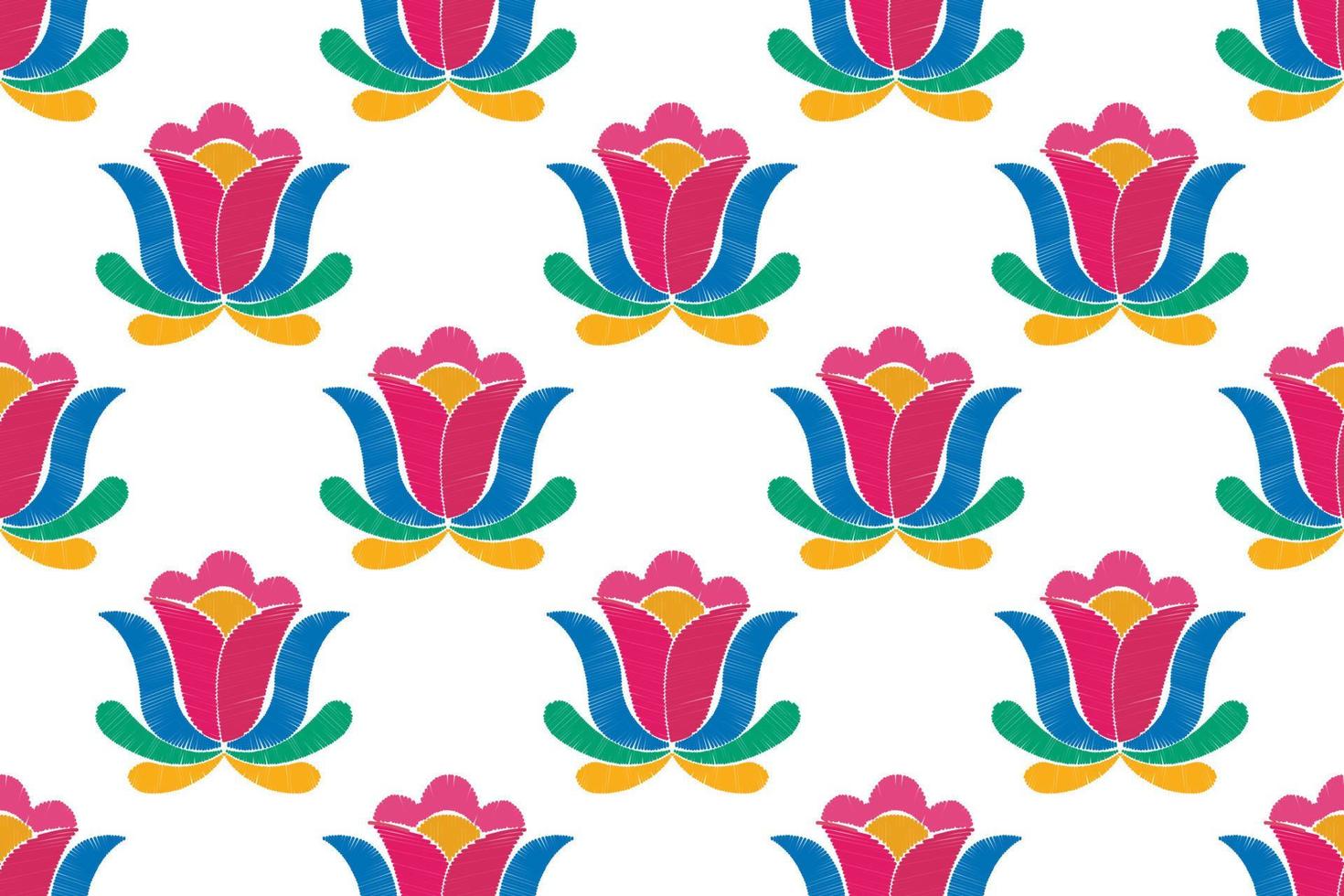 Ikat ethnic seamless pattern design. Aztec fabric carpet boho mandalas textile decor wallpaper. Tribal native motif flower traditional embroidery vector illustrated background