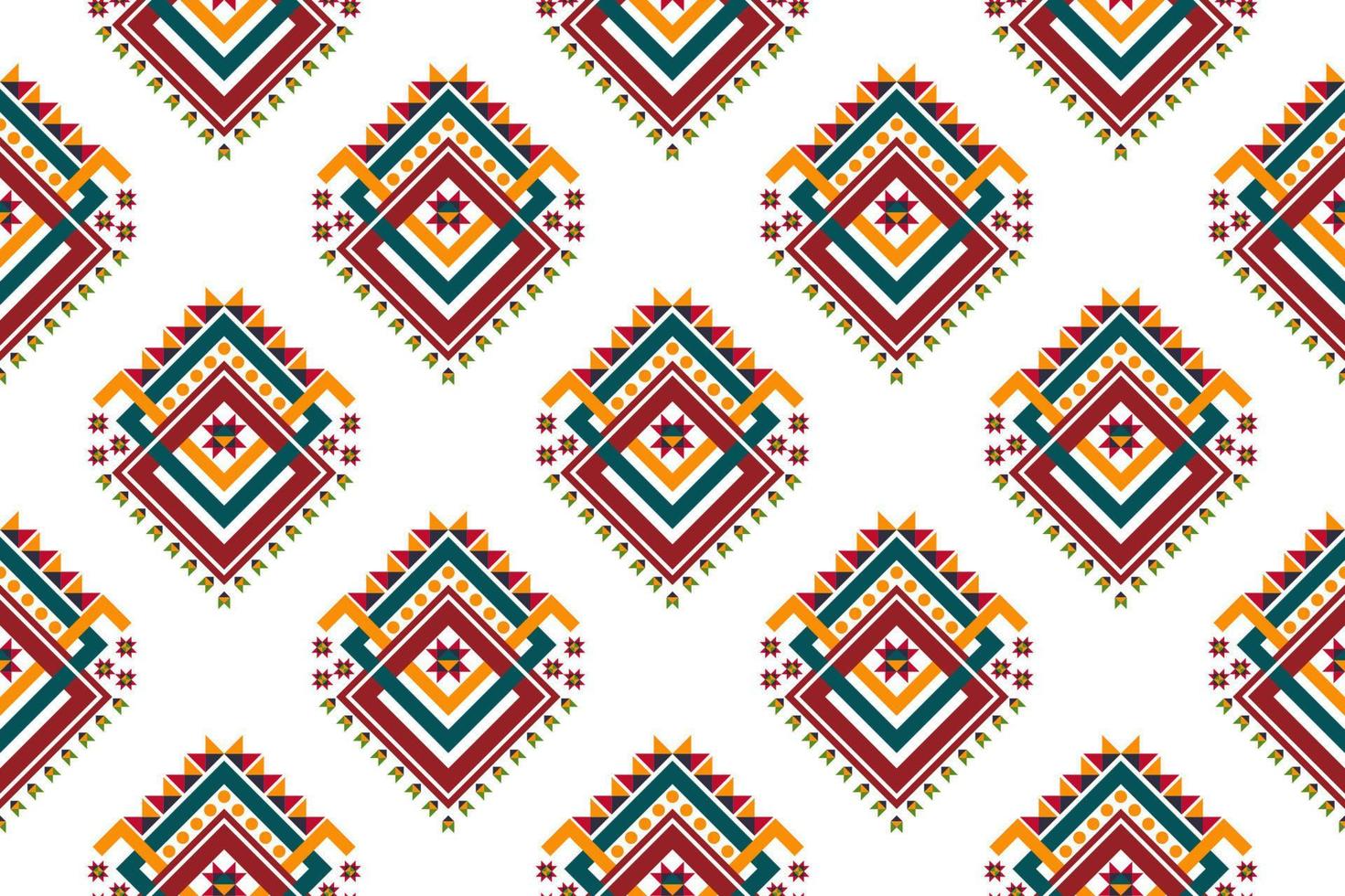 Ikat ethnic seamless pattern design. Aztec fabric carpet boho mandalas textile decor wallpaper. Tribal native motif flower traditional embroidery vector illustrated background