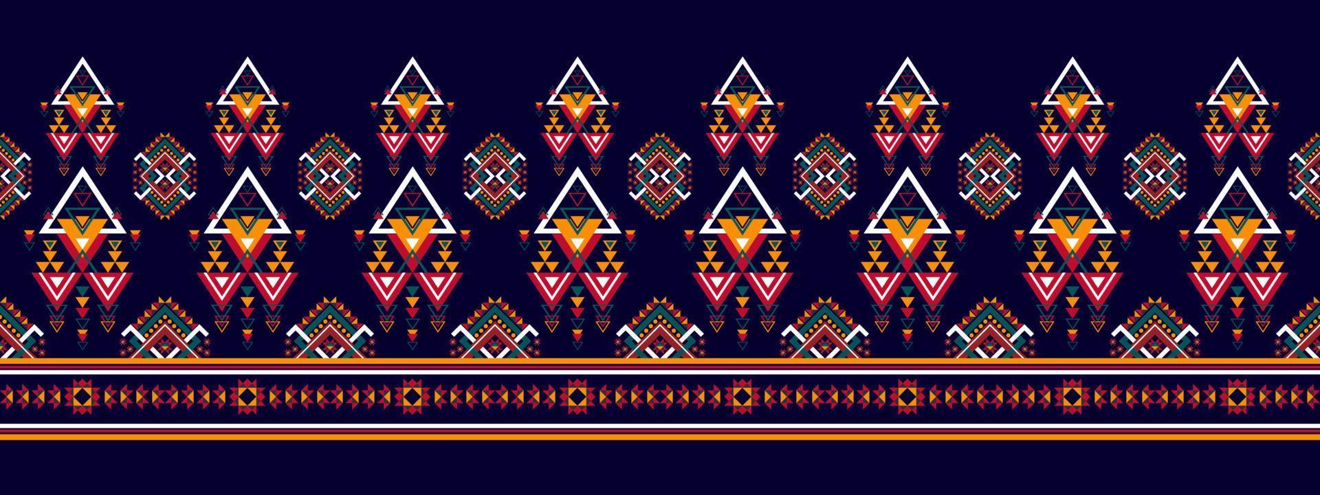 Ikat ethnic seamless pattern design. Aztec fabric carpet boho mandalas textile decor wallpaper. Tribal native motif flower traditional embroidery vector illustrated background