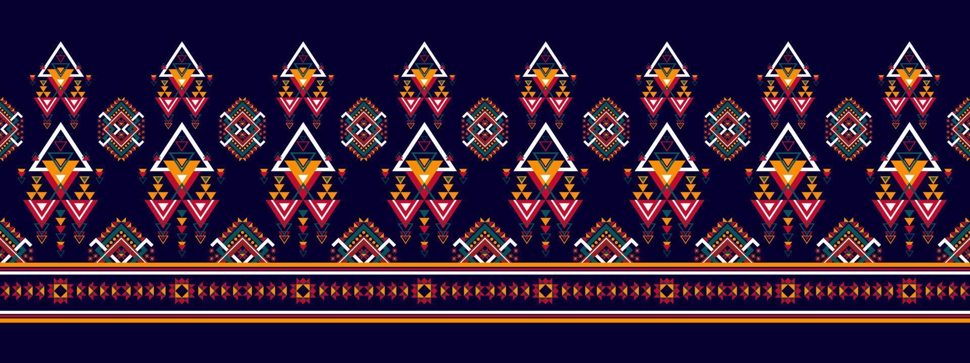 diseño de patrones sin fisuras étnicos ikat. alfombra de tela azteca boho mandalas decoración textil papel tapiz. tribal nativo motivo flor tradicional bordado vector ilustrado fondo