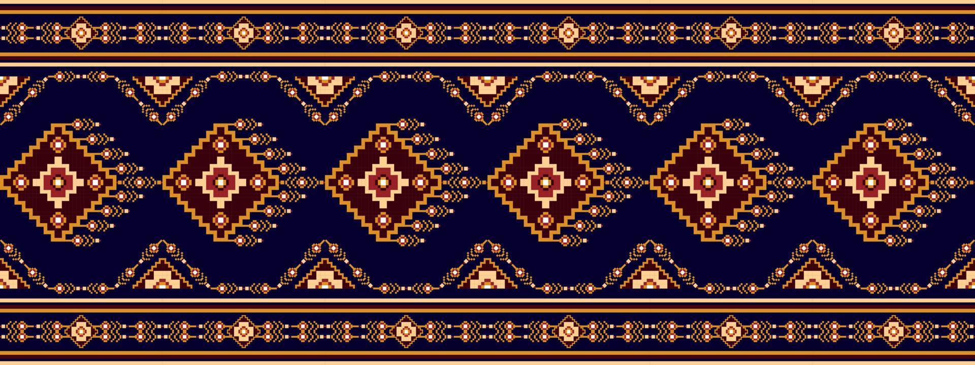 Ikat ethnic seamless pattern design. Aztec fabric carpet boho mandalas textile decor wallpaper. Tribal native motif flower traditional embroidery vector illustrated background