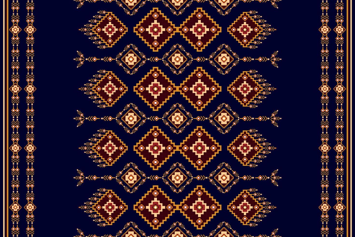 diseño de patrones sin fisuras étnicos ikat. alfombra de tela azteca boho mandalas decoración textil papel tapiz. tribal nativo motivo flor tradicional bordado vector ilustrado fondo