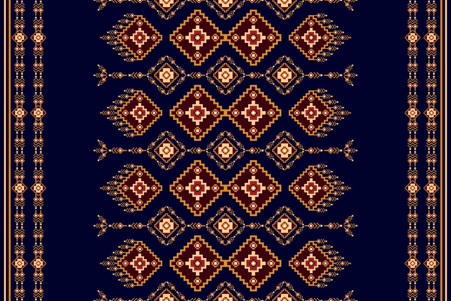 Ikat ethnic seamless pattern design. Aztec fabric carpet boho mandalas textile decor wallpaper. Tribal native motif flower traditional embroidery vector illustrated background