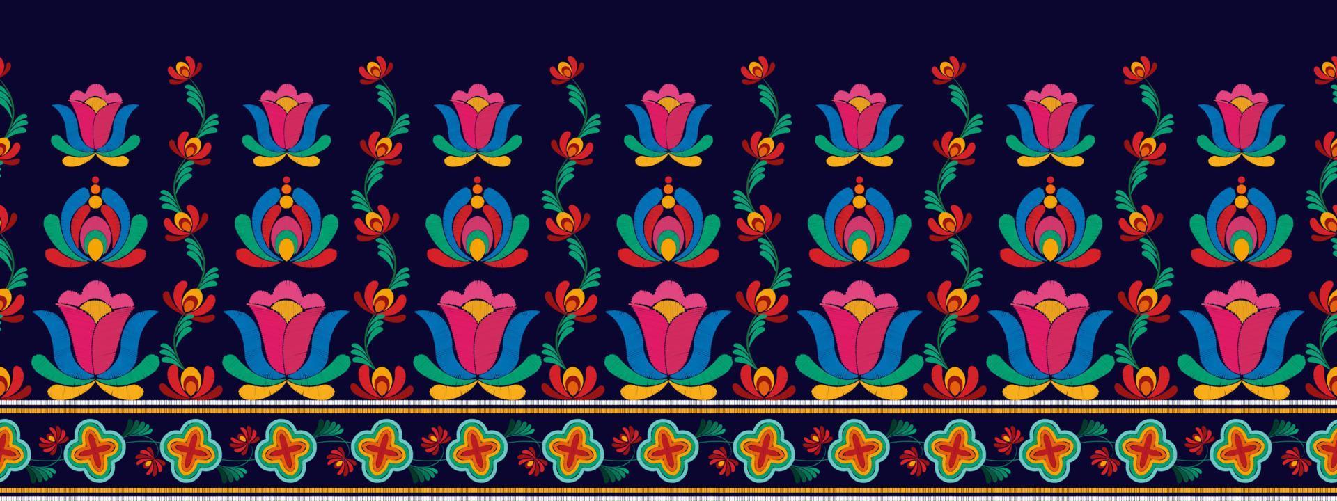 diseño de patrones sin fisuras étnicos ikat. alfombra de tela azteca boho mandalas decoración textil papel tapiz. tribal nativo motivo flor tradicional bordado vector ilustrado fondo