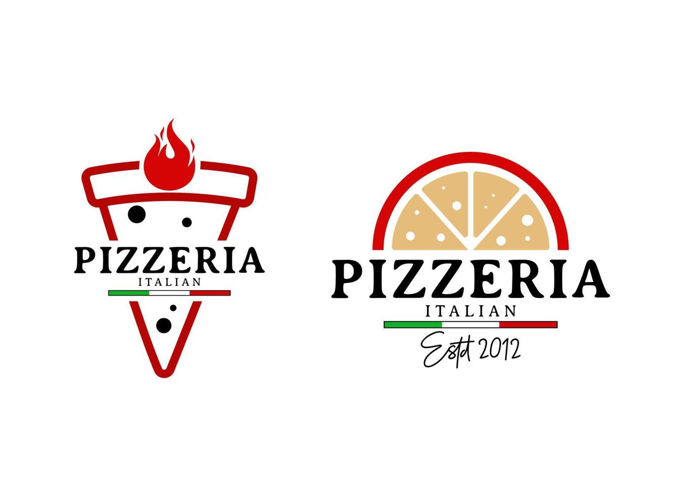 logotipo de diseño de estilo vintage de restaurante de pizza italiana vector