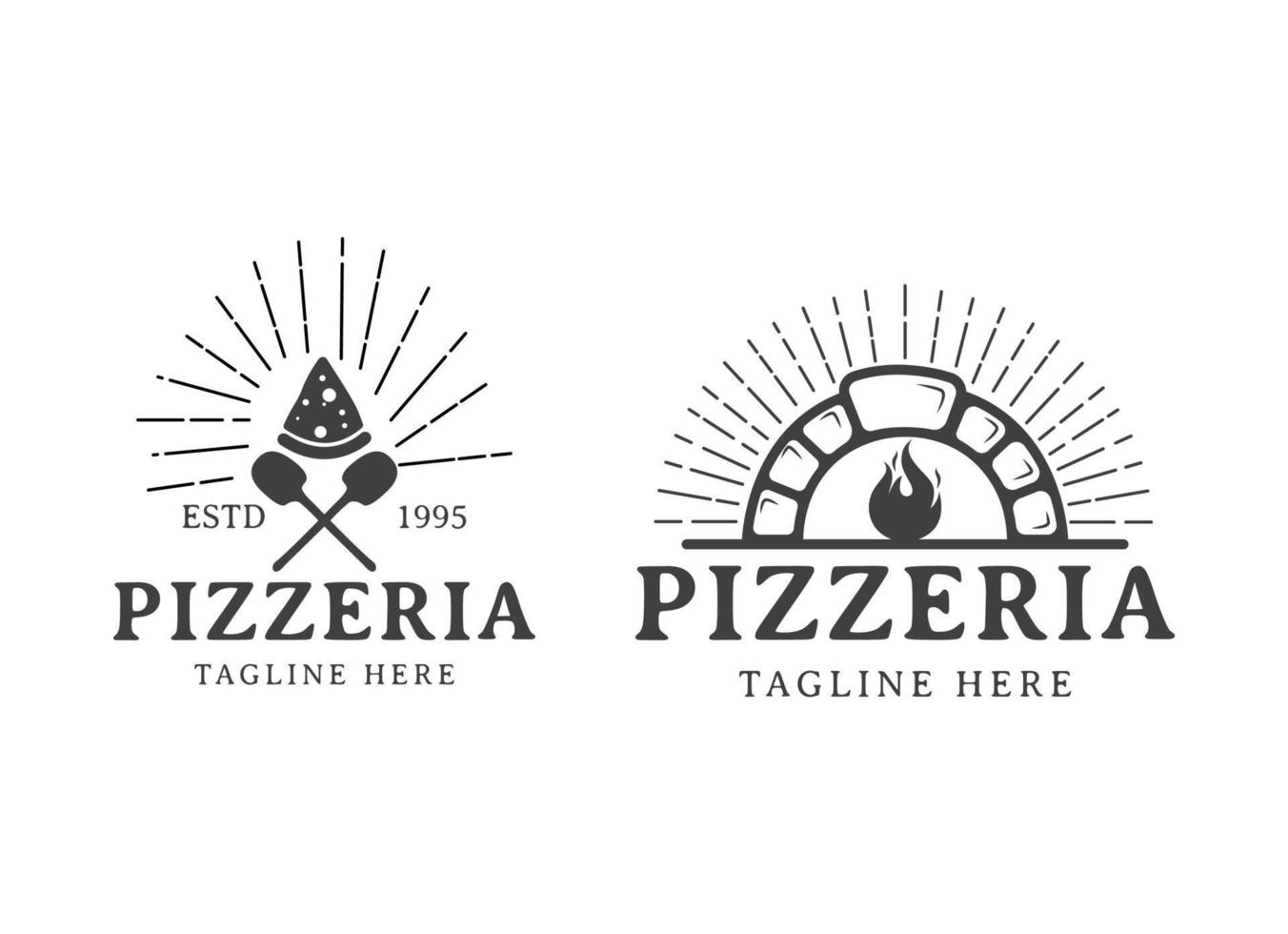 Italian pizza restaurant vintage style design logo vector
