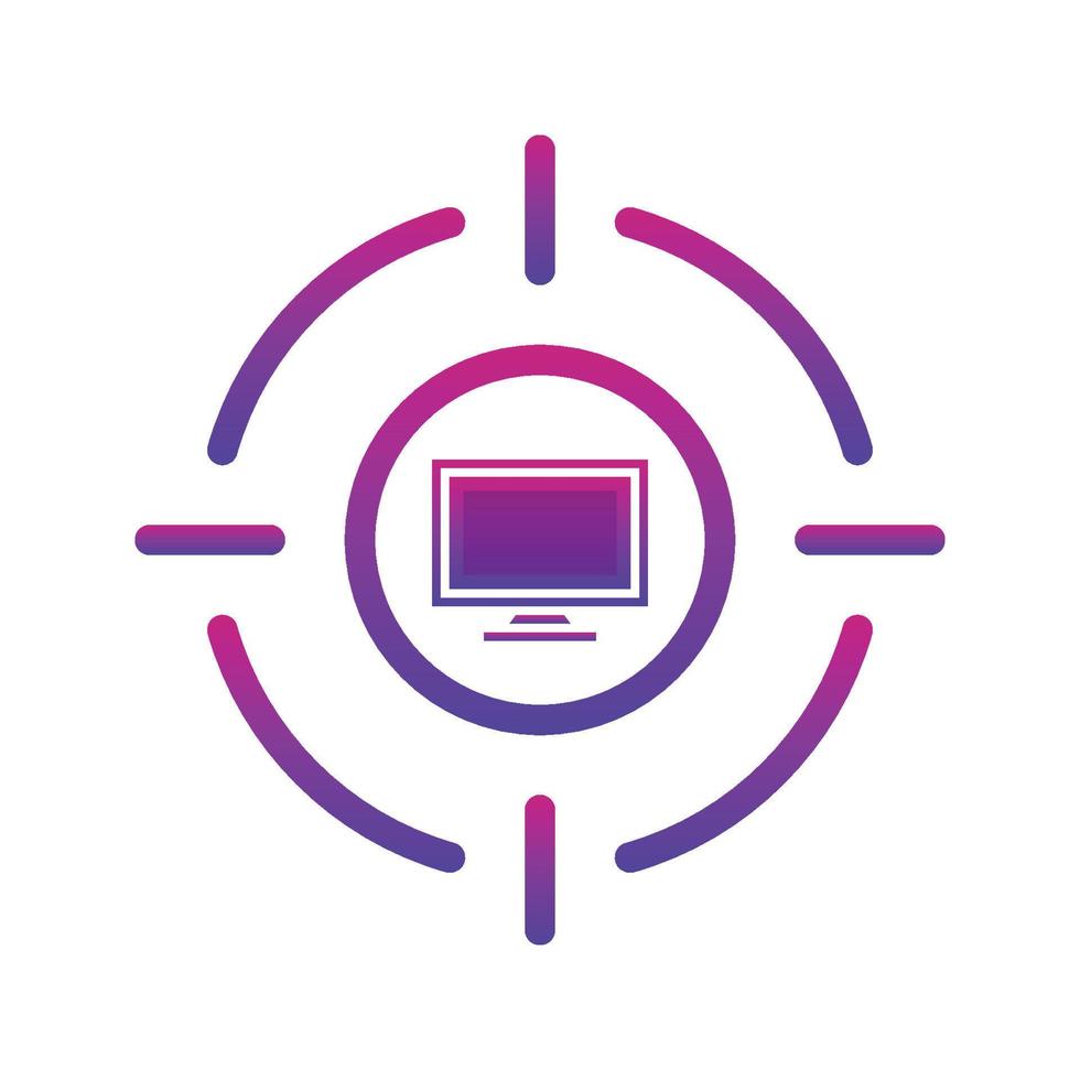 monitor target logo gradient design template icon element 11457782