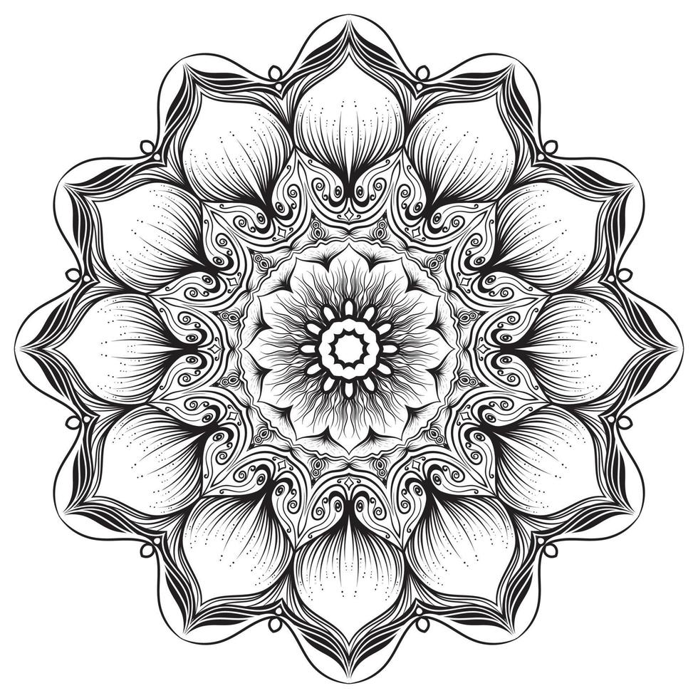 Coloring book patterns in mandala style for Henna, Mehndi, tattoos, decorative ornaments in ethnic oriental style page. vector