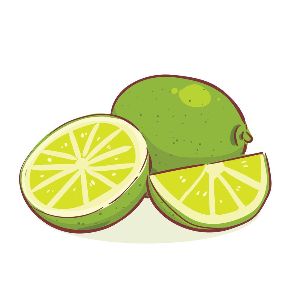 ilustración de dibujos animados dibujados a mano de fruta natural de limón vector