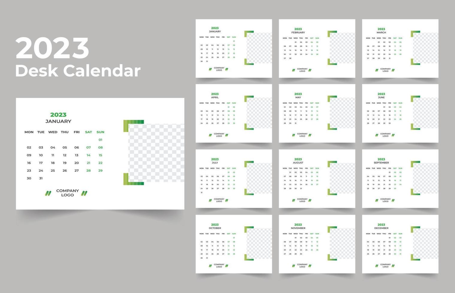 Desk Calendar 2023 Template Design vector