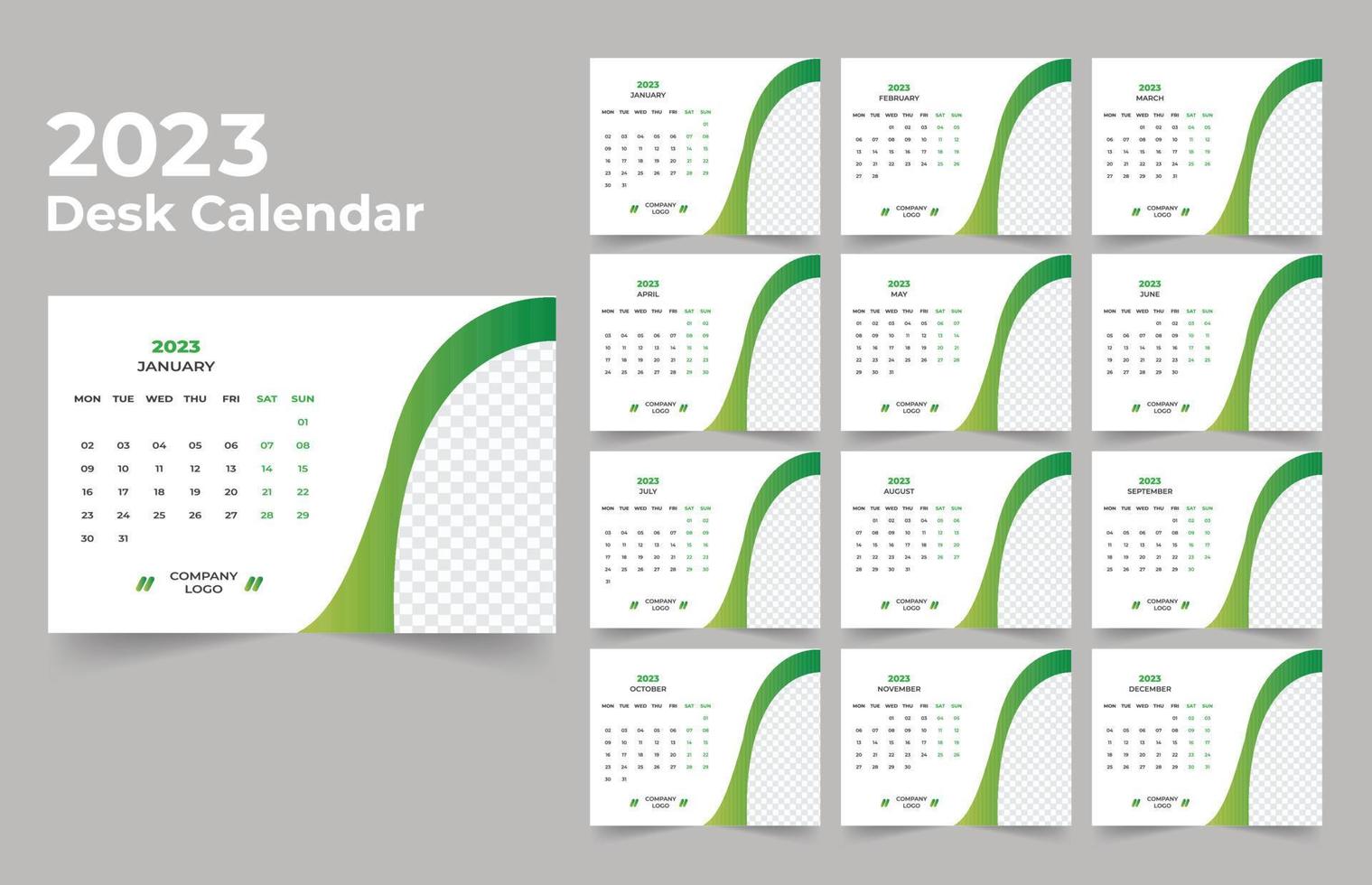 Desk Calendar 2023 Template Design vector