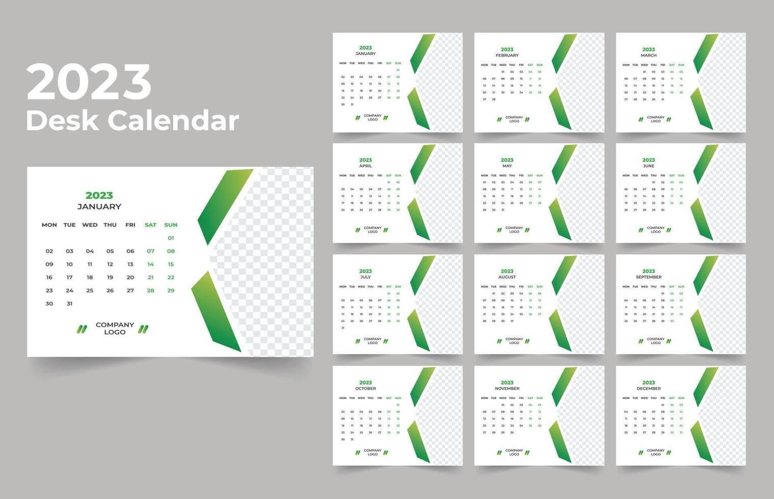 Desk Calendar 2023 Template Design vector