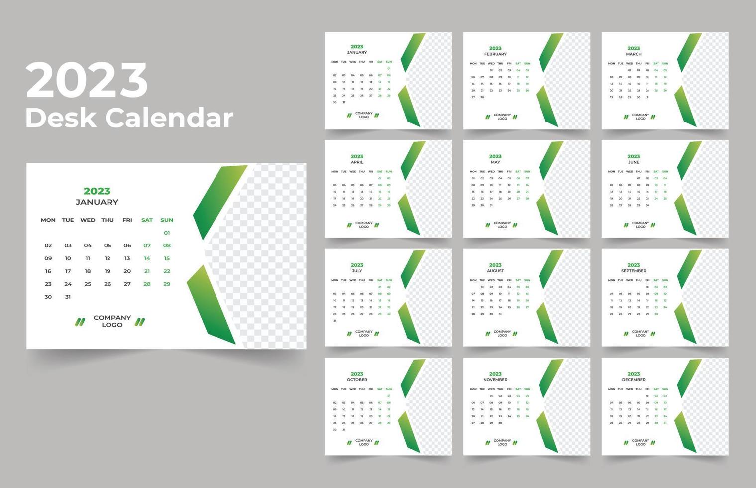 diseño de plantilla de calendario de escritorio 2023 vector