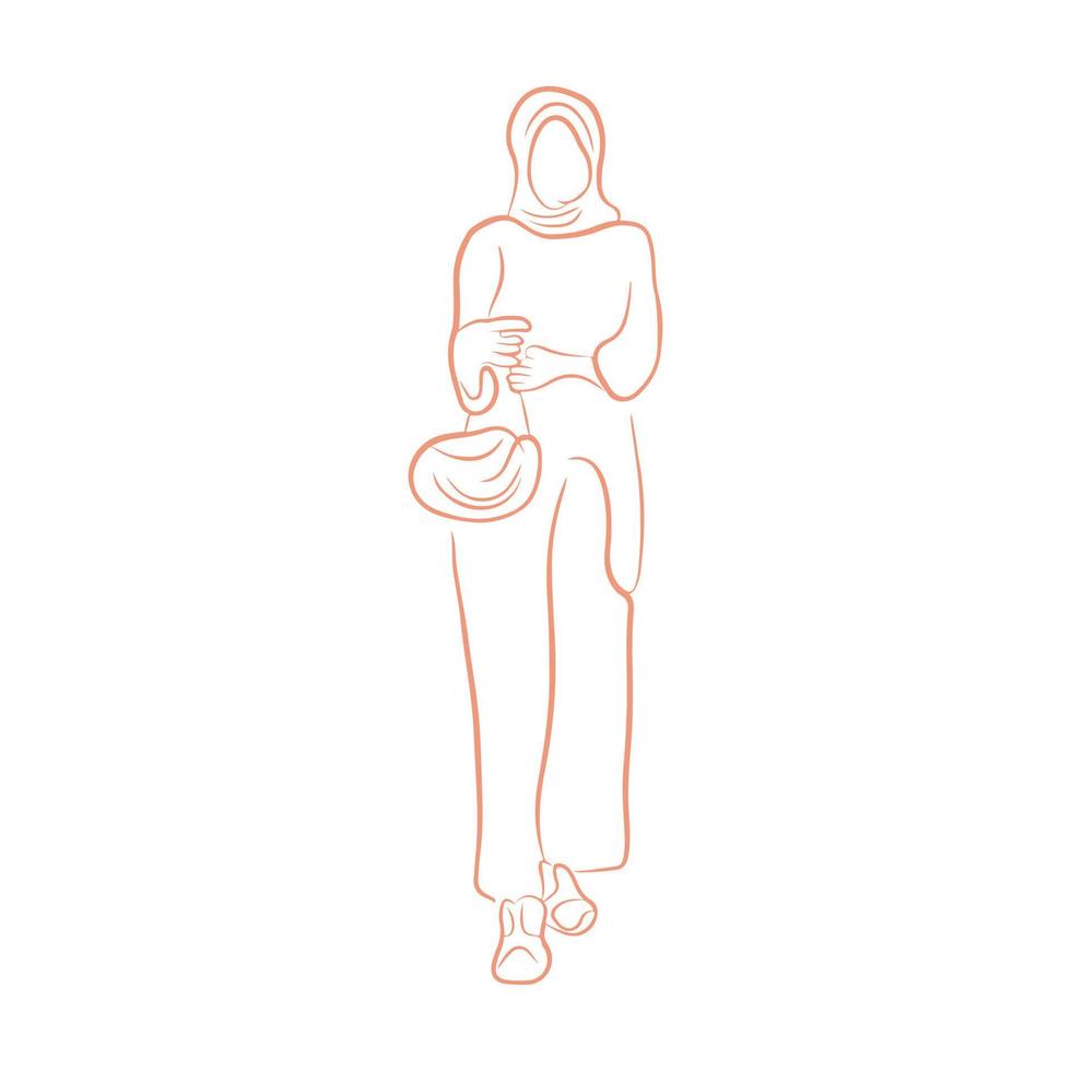 Woman pose line art style vector