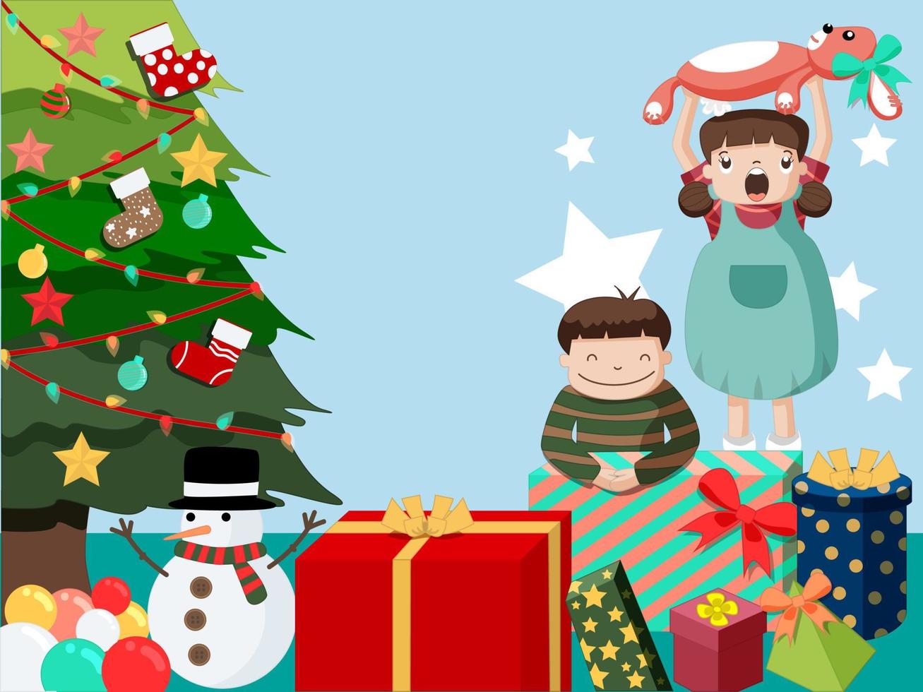 Christmas Happy Kids vector