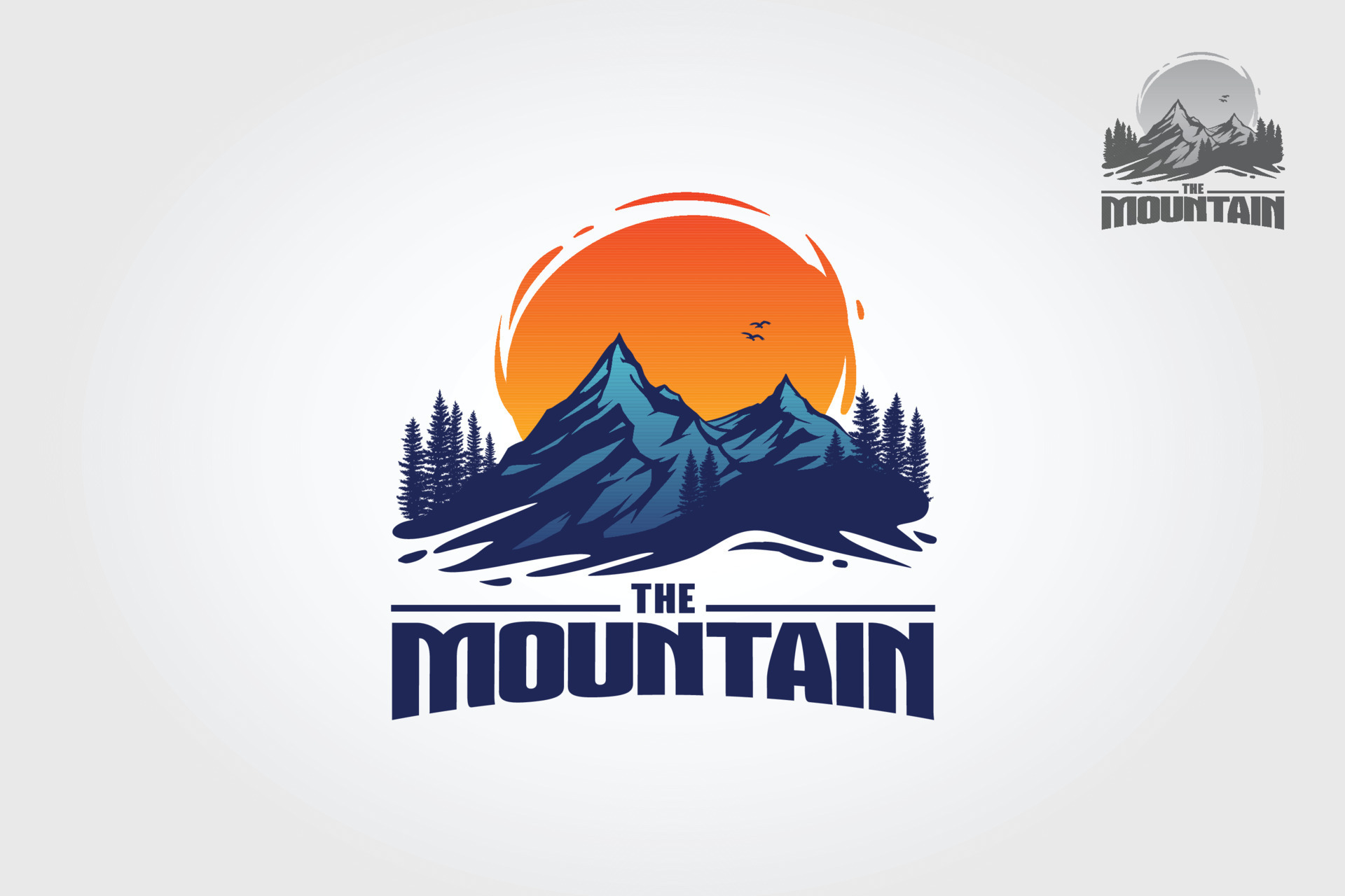 The Mountain Vector Logo Template. The main symbol of the logo is two