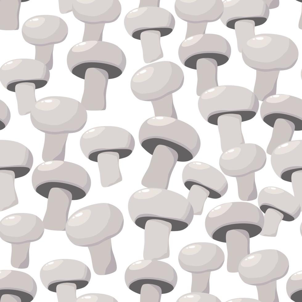 cute champignon gray edible mushrooms. seamless pattern vector