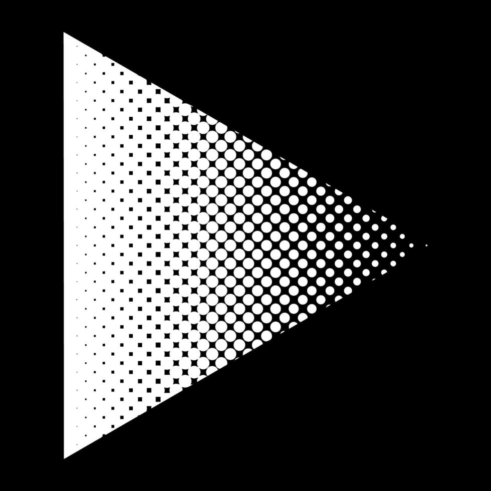 Halftone triangle dotted arrow vector