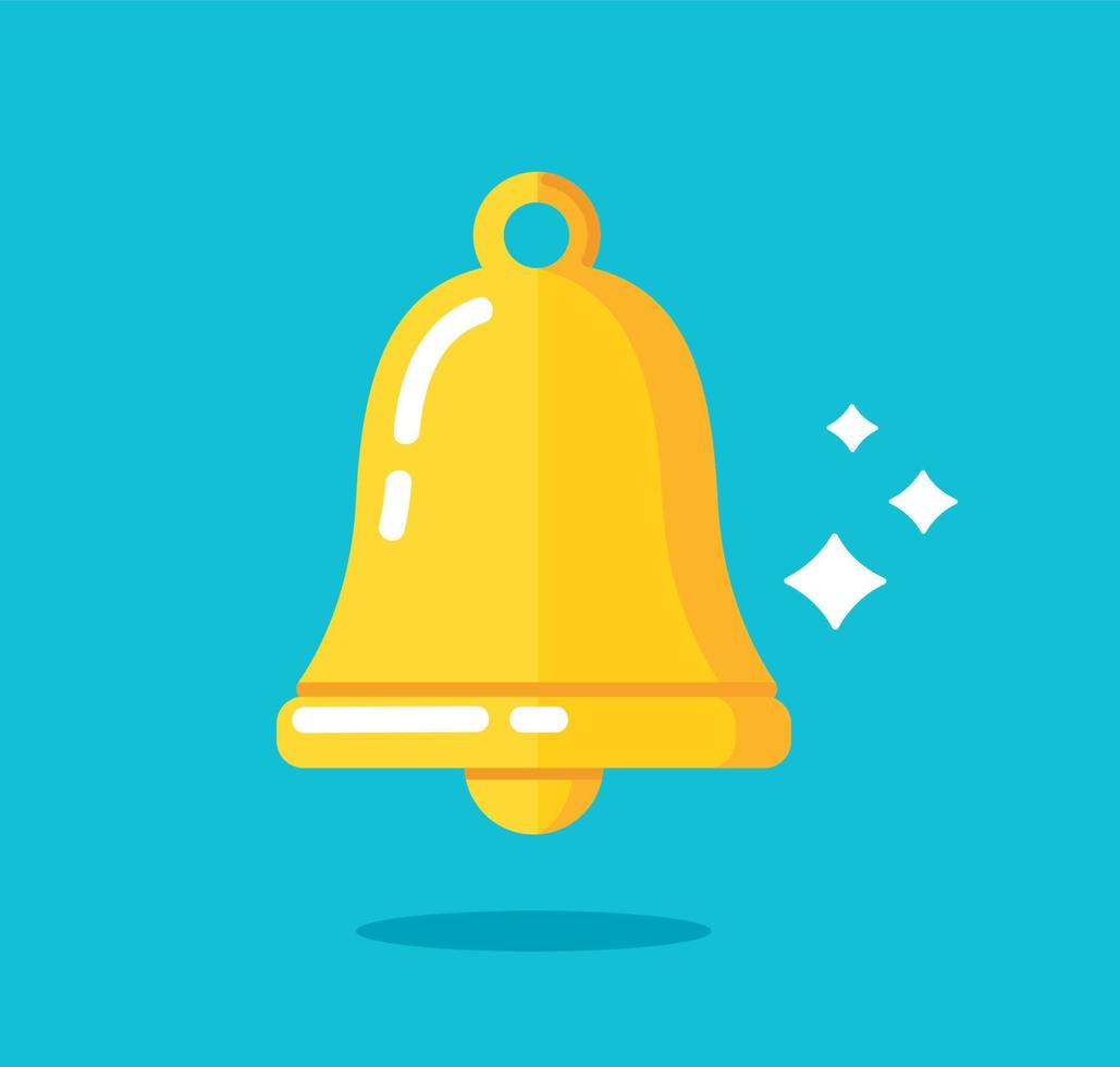 yellow golden bell icon. vector illustration