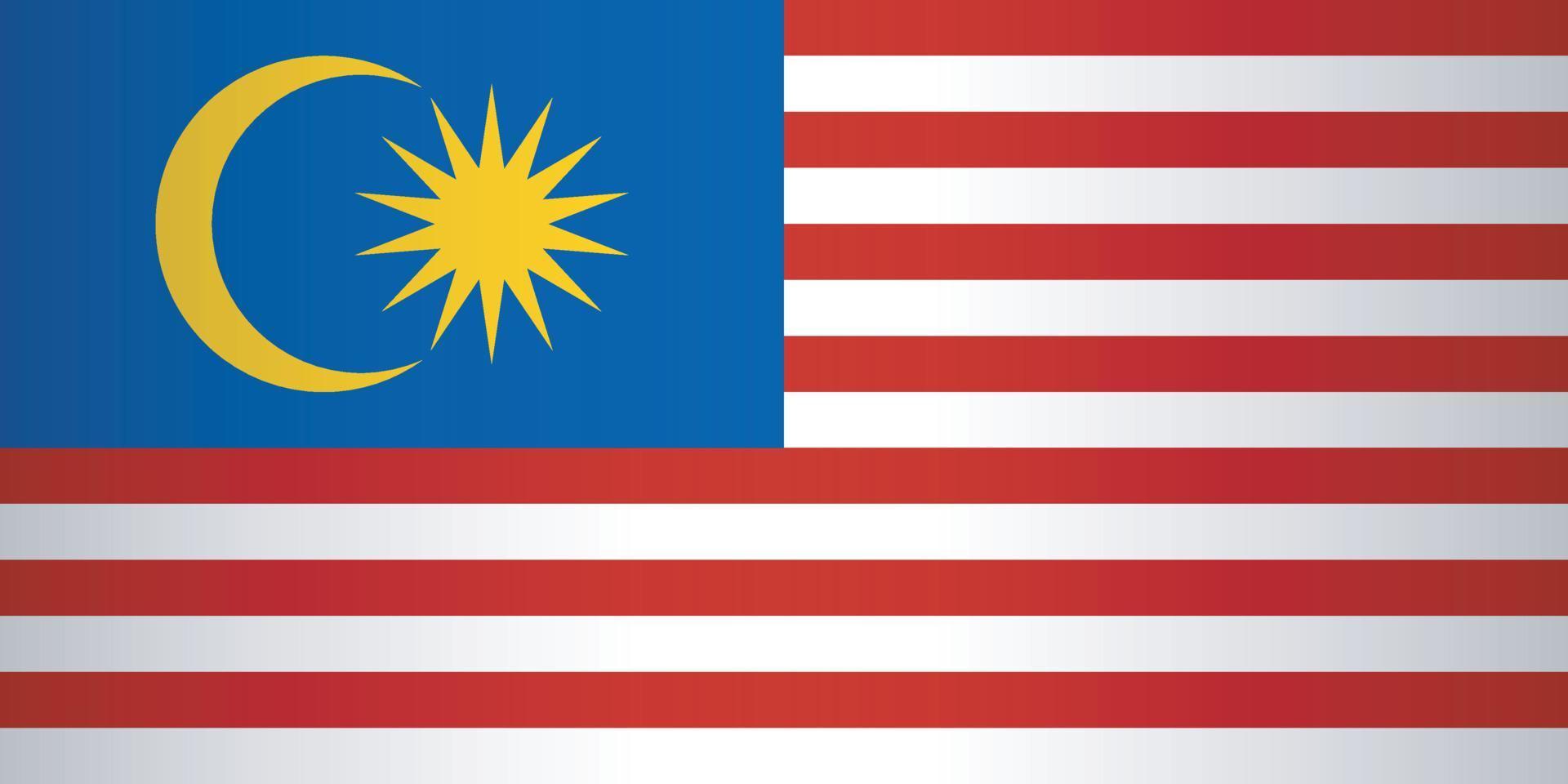 Gradient Malaysia Flag Vector Illustration