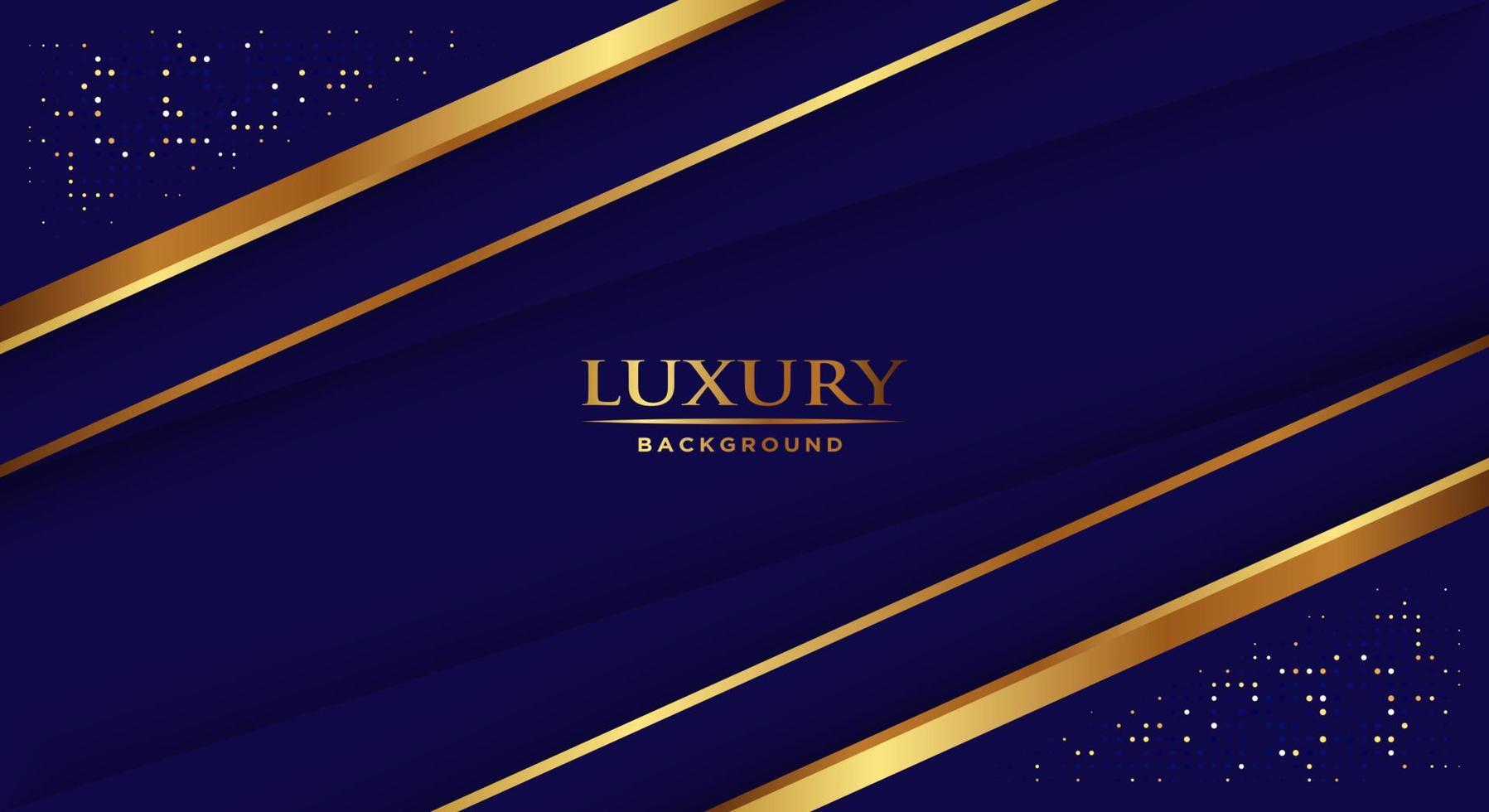 Luxury navy blue background combine with glowing golden lines. vector