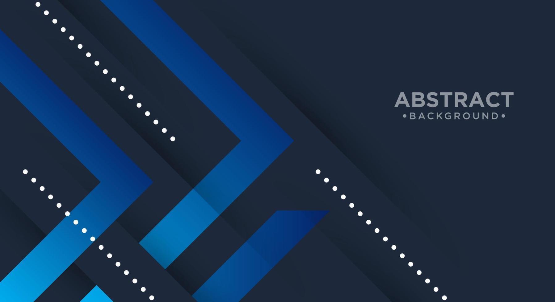 Dark abstract background wide horizontal banner with blue lines and dotted line, vector illustration.