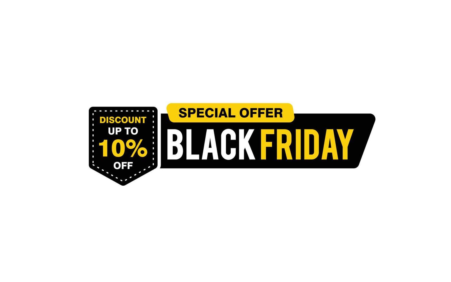 10 Percent discount black friday offer, clearance, promotion banner layout with sticker style. vector