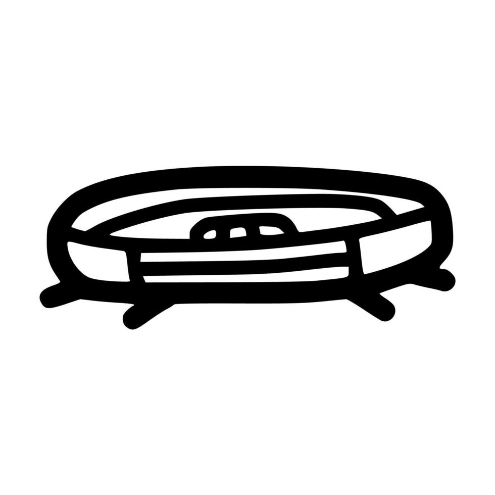 automatic robot vacuum cleaner lineart vector illustration icon design with doodle hand drawn style