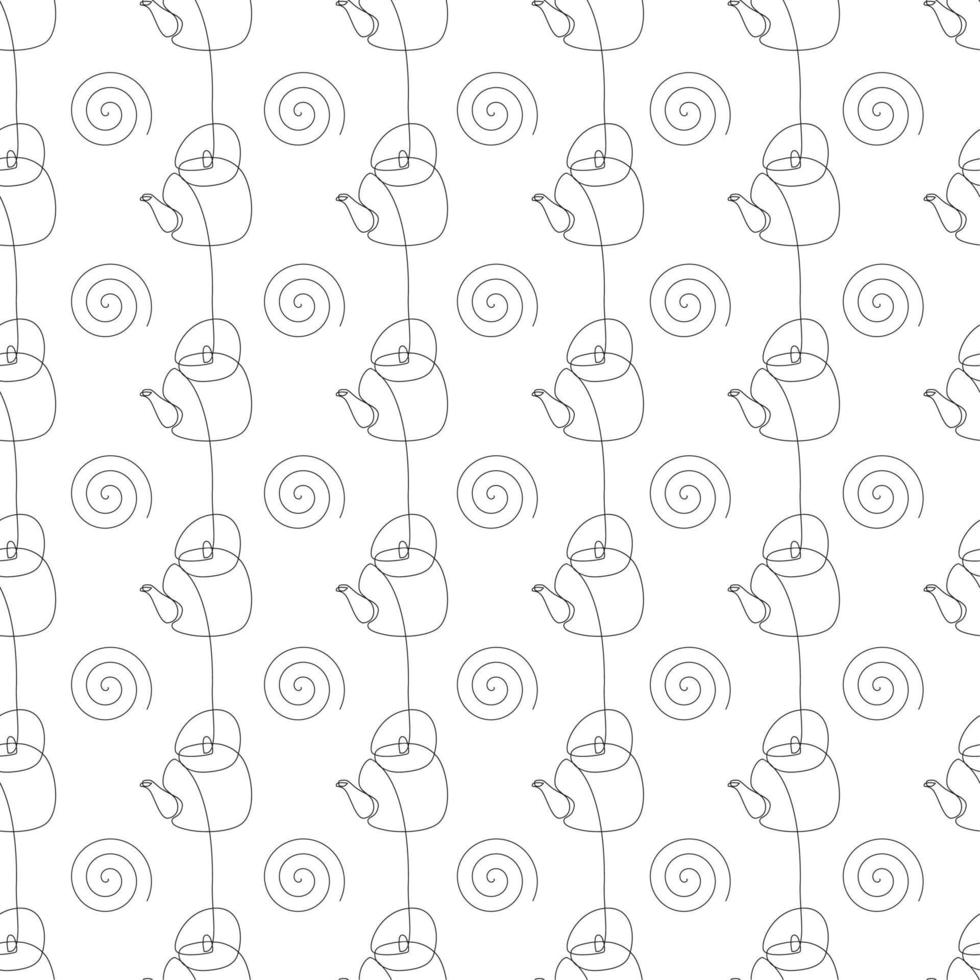 line art line art teapot seamless pattern background vector