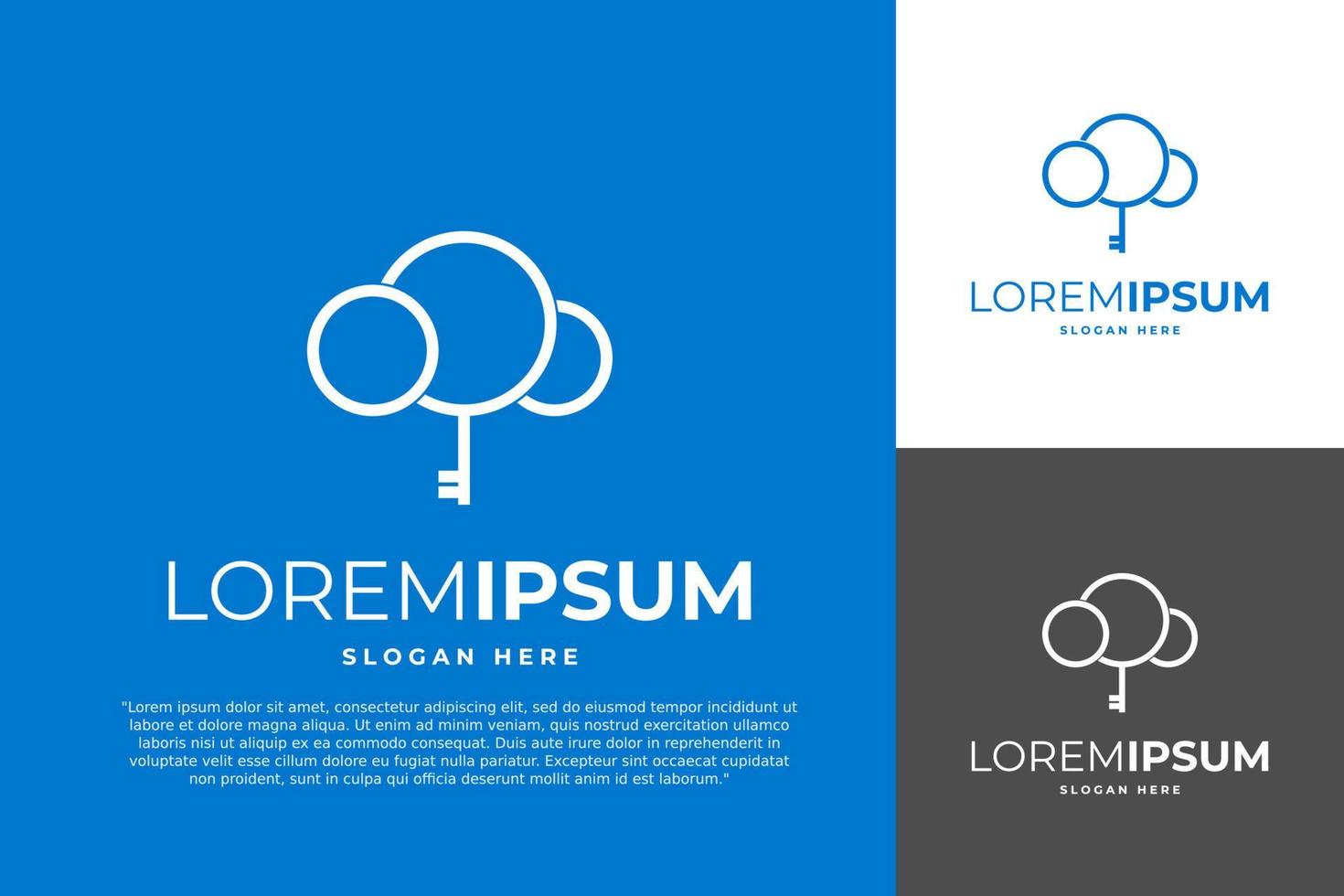 Cloud Key Logo Icon Vector Template