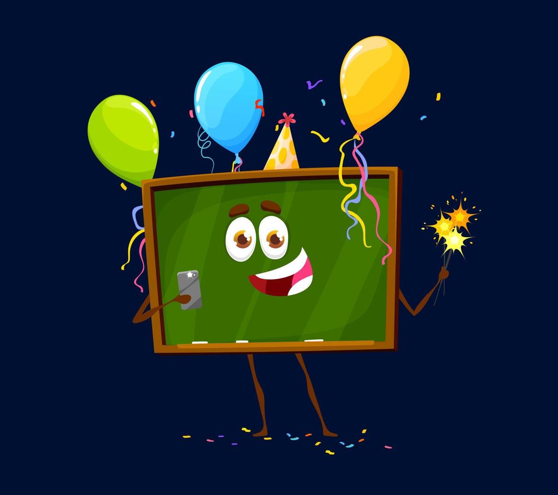 Holiday birthday celebration, cartoon character vector