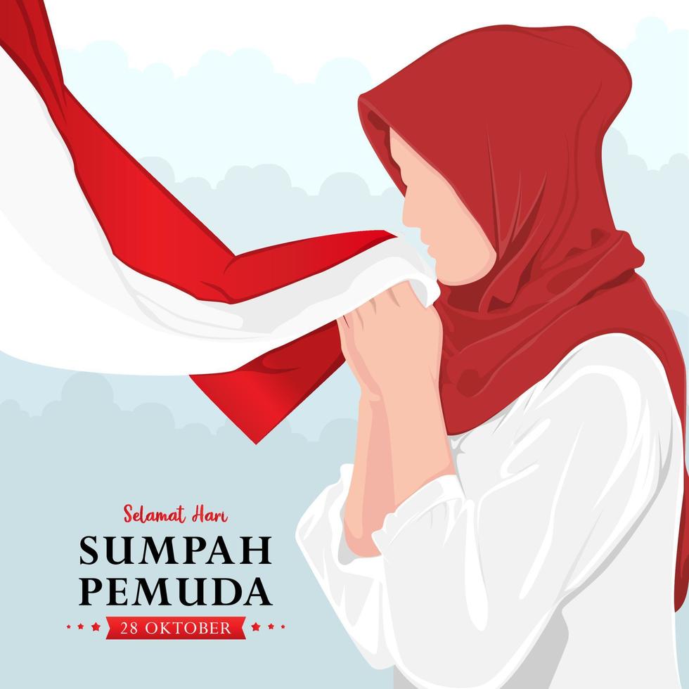 sumpah pemuda day of indonesia vector