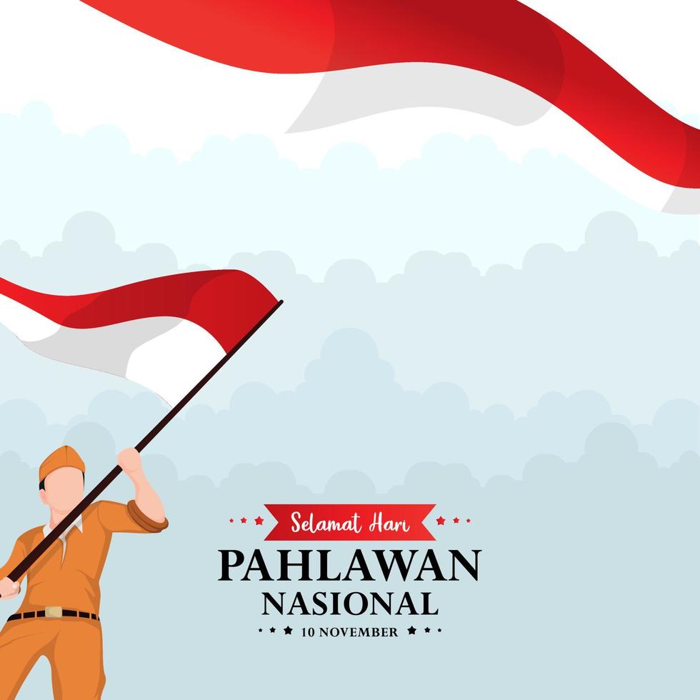 diseño de banner nacional de hari pahlawan vector